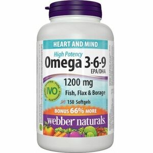 Webber Naturals Omega 3-6-9 1200 mg FORTE 150 kapsúl vyobraziť