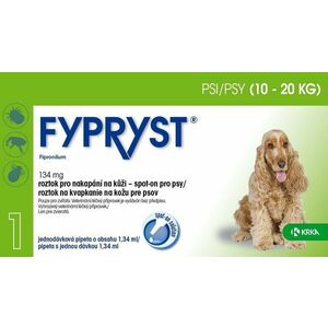 Fypryst Psy 10-20 kg Roztok na kvapkanie na kožu pre psov 1 ks vyobraziť