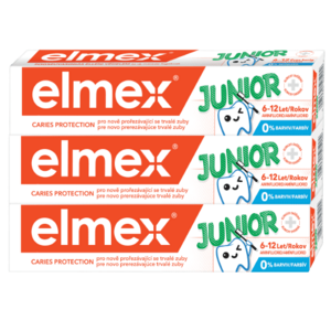 Elmex Junior Zubná pasta pre deti vo veku 6-12 rokov 3 x 75 ml vyobraziť
