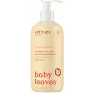 Attitude Baby Leaves Detské telové mydlo a šampón (2v1) s vôňou hruškovej šťavy 473 ml vyobraziť