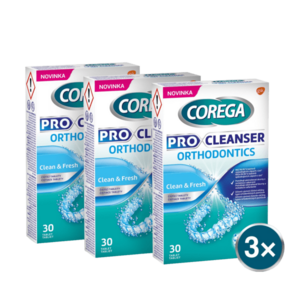 Corega čistiace tablety Pro Cleanser Orthodontics 3 x 30 tabliet vyobraziť