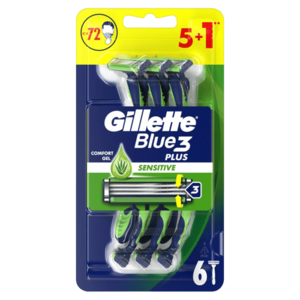 Gillette Blue3 plus sensitive, jednorazové holiace žiletky pre mužov 6 ks vyobraziť