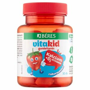 BÉRES VitaKid Ca D Gumové vitamínové tablety, Jahodové 30 ks vyobraziť