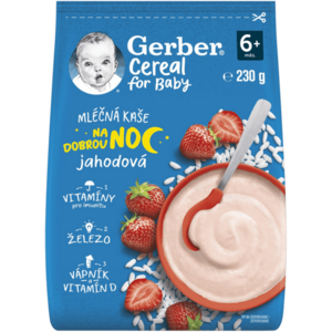 Gerber Cereal mliečna kaša jahodová Na dobrú noc 230 g vyobraziť