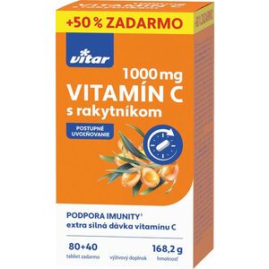 Vitar vitamín C 1000mg + rakytník 80+ 40 tabliet vyobraziť
