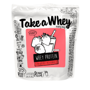 TAKE A WHEY Protein jahodový mléčný shake 907 g vyobraziť