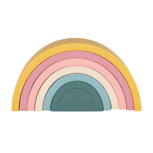 PETITE&MARS Hračka silikónová skladacia Rainbow Intense Ochre 12m+ 6 ks vyobraziť