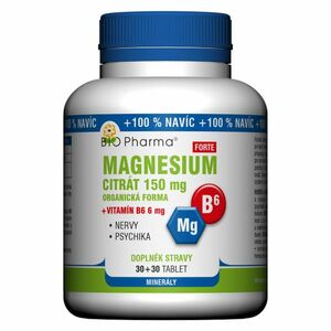 BIO PHARMA Magnesium citrát Forte 150 mg + Vitamín B6 30+30 tabliet vyobraziť
