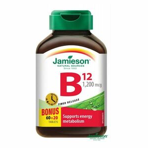 JAMIESON Vitamín B12 metylkobalamín 1200 μg s postupným uvoľňovaním 60 + 20 tabliet ZADARMO vyobraziť