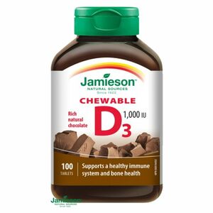 JAMIESON Vitamín D3 1000 IU čokoláda 100 tabliet na cmúľanie vyobraziť