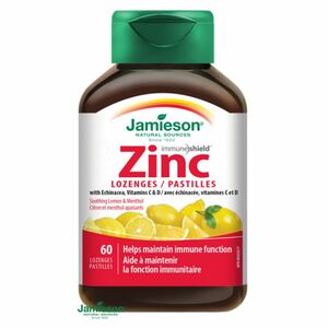 JAMIESON Zinok s vitamínmi C a D3 citrón 60 pastiliek vyobraziť