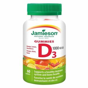 JAMIESON Vitamín D3 1000IU Gummies 60 želatínových pastiliek vyobraziť