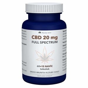 PHARMA ACTIV CBD full spectrum 20 mg 60 + 15 kapsúl vyobraziť