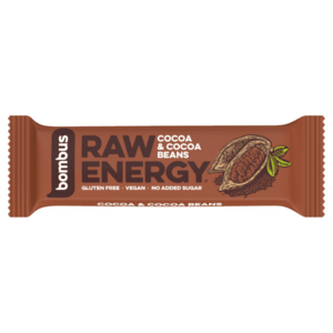 BOMBUS Raw energetická tyčinka kakao a kakaové bôby 50 g vyobraziť