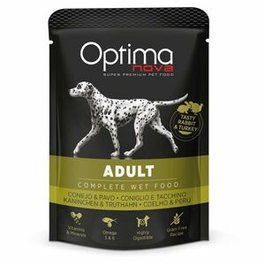 OPTIMA NOVA Dog Adult Rabit & Turkey vrecko pre psov 300 g vyobraziť