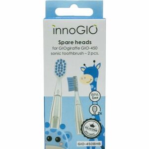 innoGIO GIOGiraffe Spare Heads for Sonic Toothbrush náhradné hlavice pre sonickú zubnú kefku na baterky pre deti GIOGiraffe Sonic Toothbrush Blue 2 ks vyobraziť