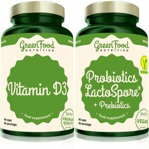 GreenFood Nutrition Probiotics Lactospore® with Prebiotics + Vitamin D3 sada (na podporu trávenia) vyobraziť