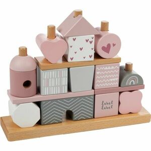 Label Label Stacking Blocks House kocky z dreva Pink 1 ks vyobraziť