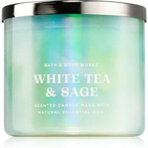 Bath & Body Works White Tea & Sage vonná sviečka 411 g vyobraziť