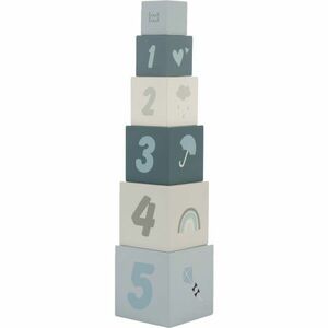 Label Label Stacking Blocks Numbers kocky z dreva Blue 1 ks vyobraziť