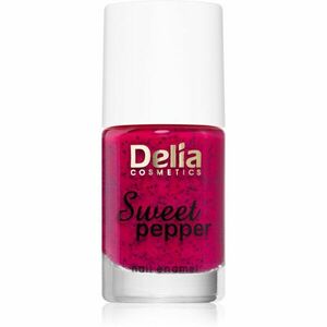 Delia Cosmetics Sweet Pepper Black Particles lak na nechty odtieň 05 Raspberry 11 ml vyobraziť