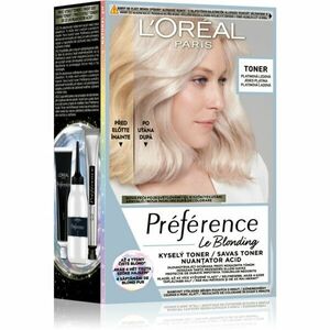 L’Oréal Paris Préférence Le Blonding Toner kyslý toner neutralizujúci mosadzné podtóny odtieň 01 Platinum Ice 1 ks vyobraziť