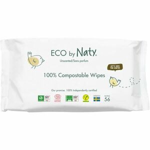 ECO by Naty Unscented 100 % Compostable Wipes vlhčené obrúsky pre deti 56 ks vyobraziť