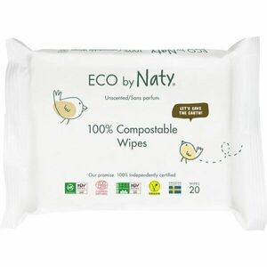 ECO by Naty Unscented 100 % Compostable Wipes vlhčené obrúsky pre deti 20 ks vyobraziť