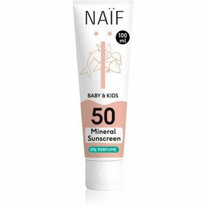 Naif Baby & Kids Mineral Sunscreen SPF 50 0 % Perfume ochranný krém na opaľovanie pre bábätká a deti bez parfumácie SPF 50 100 ml vyobraziť