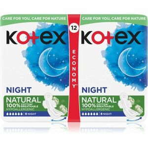 Kotex Natural Night vložky 12 ks vyobraziť