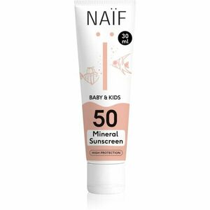 Naif Baby & Kids Mineral Sunscreen SPF 50 ochranný krém na opaľovanie pre bábätká a deti SPF 50 30 ml vyobraziť