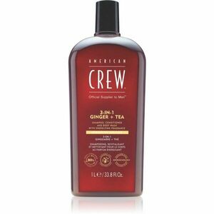 American Crew 3 in 1 Ginger + Tea 3 v 1 šampón, kondicionér a sprchový gél pre mužov 1000 ml vyobraziť