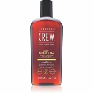 American Crew 3 in 1 Ginger + Tea 3 v 1 šampón, kondicionér a sprchový gél pre mužov 450 ml vyobraziť