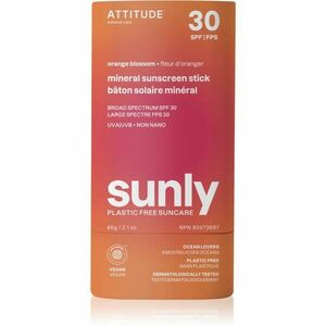 Attitude Sunly Sunscreen Stick minerálny krém na opaľovanie v tyčinke SPF 30 Orange Blossom 60 g vyobraziť