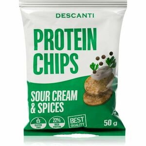 Descanti Protein Chips proteínové čipsy príchuť Sour Cream&Spices 50 g vyobraziť