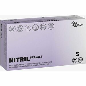Espeon Nitril Sparkle Pearlescent Violet nitrilové nepudrované rukavice veľkosť S 2x50 ks vyobraziť
