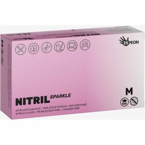 Espeon Nitril Sparkle Pearlescent Pink nitrilové nepudrované rukavice veľkosť M 2x50 ks vyobraziť