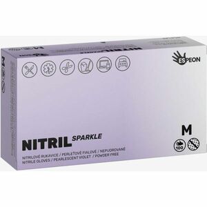 Espeon Nitril Sparkle Pearlescent Violet nitrilové nepudrované rukavice veľkosť M 2x50 ks vyobraziť