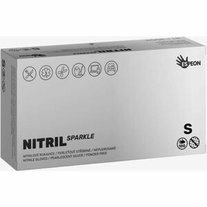 Espeon Nitril Sparkle Pearlescent Silver nitrilové nepudrované rukavice veľkosť S 2x50 ks vyobraziť
