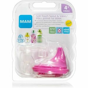 MAM Baby Bottles Soft Touch Spout & Valve sada Pink 4m+ 1 ks vyobraziť