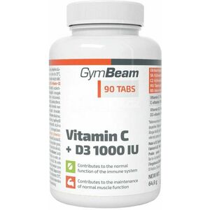 GYMBEAM Vitamín C + D3 1000 IU 90 tabliet vyobraziť