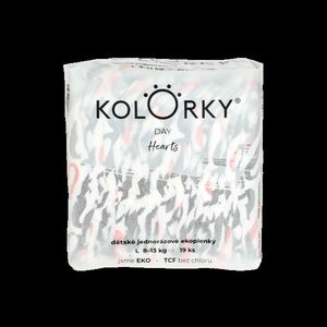 KOLORKY DAY - srdce - L (8-13 kg) jednorázové ekoplienky 19 ks vyobraziť