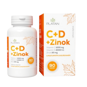 PLATAN Vitamín C + D + Zinok vyobraziť