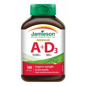JAMIESON Vitamín A a D Premium 10000 IU / 800 IU 100 kapsúl vyobraziť