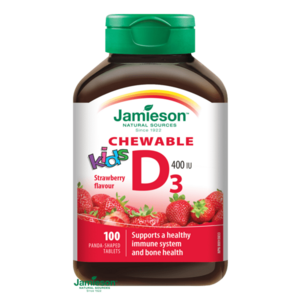 JAMIESON Vitamín D3 Kids 400IU tablety na cmúľanie s príchuťou jahody pre deti 100 tabliet vyobraziť