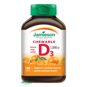 JAMIESON Vitamín D3 1000IU s príchuťou pomaranča tablety na cmúľanie 100 ks vyobraziť