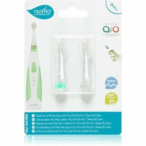 Nuvita Sonic Clean&Care Replacement Brush Heads náhradné hlavice pre sonickú zubnú kefku na baterky pre bábätká Sonic Clean&Care Small Green/White 3 m vyobraziť
