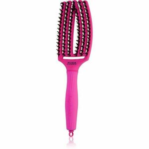 Olivia Garden Fingerbrush ThinkPink plochá kefa so štetinami z nylonu a diviaka Neon Pink 1 ks vyobraziť