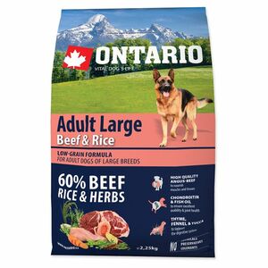 ONTARIO Dog Adult large beef & rice granule pre psov 2, 25 kg vyobraziť