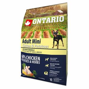 ONTARIO Dog Adult Mini chicken & potatoes granule pre psov 1 ks, Hmotnosť balenia (g): 2, 25 kg vyobraziť